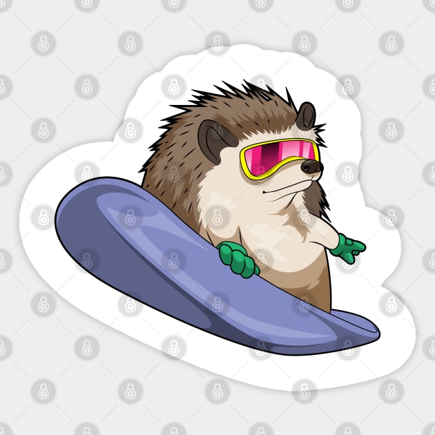 Hedgehog Snowboard Winter sports Sticker by Markus Schnabel